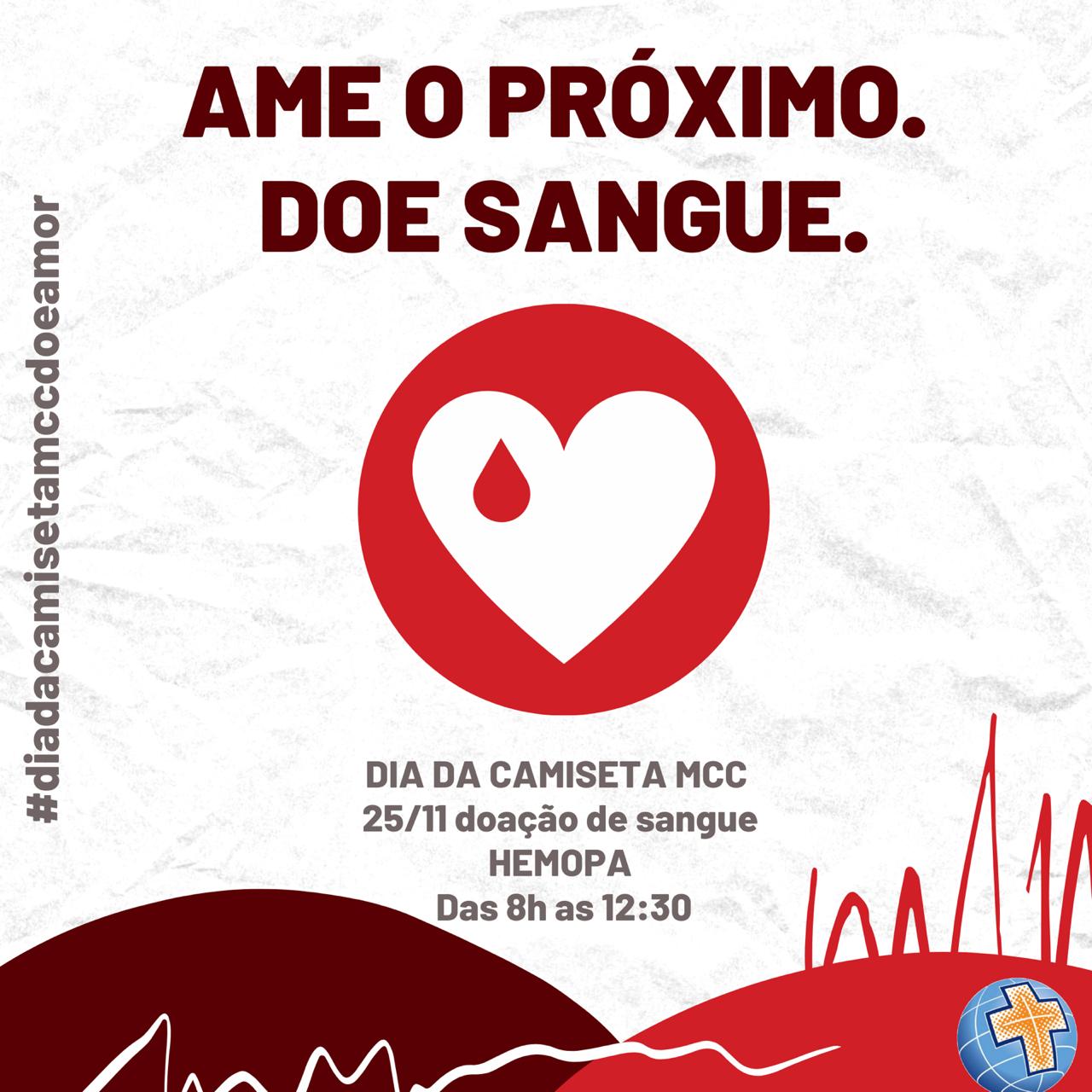 Leia mais sobre o artigo Dia da Camiseta MCC – 25/11 Dia Nacional do Doador de Sangue